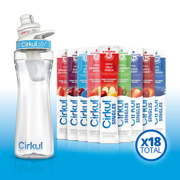 22oz. Plastic Bottle, LifeSip® Fruit Punch, & 18pk Cirkul® Singles