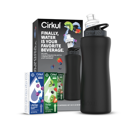 32oz. Matte Black Stainless Steel Bottle Starter Kit T1
